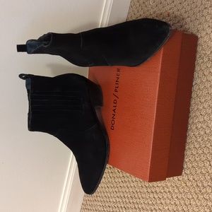 Donald Pliner, black oily calf suede bootie